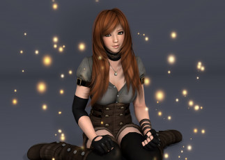 Картинка 3д+графика аниме+ anime фон взгляд девушка