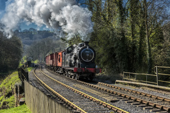 Картинка техника паровозы железная дорога рельсы паровоз