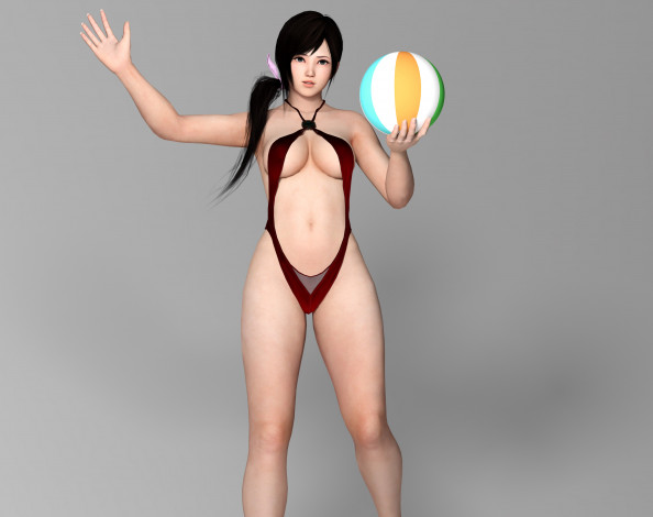 Обои картинки фото 3д графика, аниме , anime, взгляд, мяч, фон, девушка