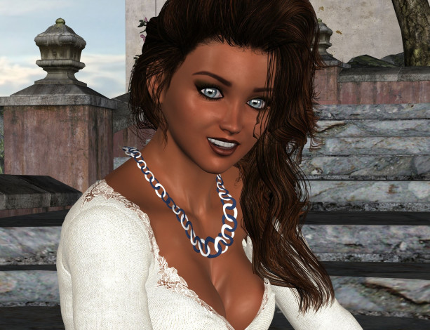 Обои картинки фото 3д графика, люди , people, взгляд, девушка, фон