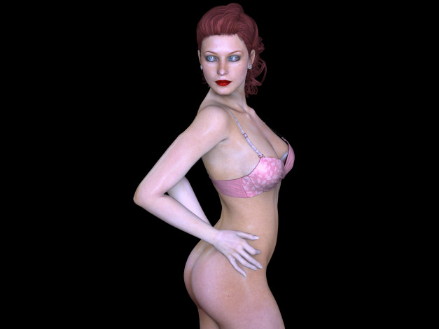 Обои картинки фото 3д графика, люди , people, фон, взгляд, девушка, рыжая