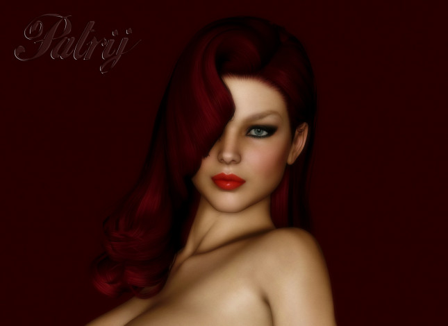 Обои картинки фото 3д графика, портрет , portraits, фон, взгляд, девушка