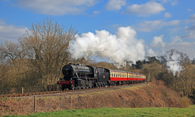 Обои картинки фото техника, паровозы, рельсы, паровоз, дорога, железная