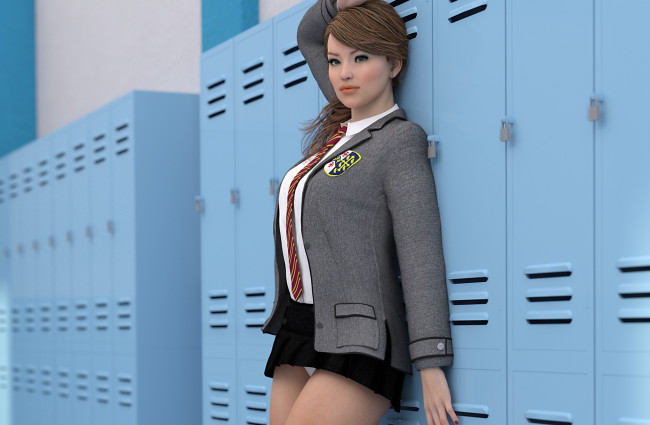 Обои картинки фото 3д графика, люди , people, фон, взгляд, девушка