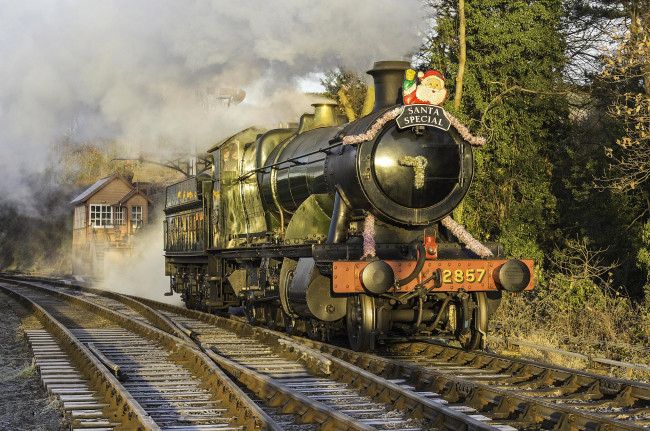 Обои картинки фото техника, паровозы, паровоз, рельсы, железная, дорога