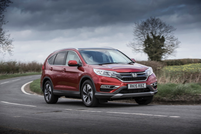 Обои картинки фото автомобили, honda, 2015г, rm, uk-spec, cr-v, красный