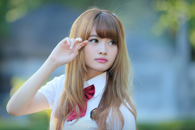 Обои картинки фото девушки, -unsort , азиатки, лицо, волосы, азиатка, взгляд, девушка, глаза