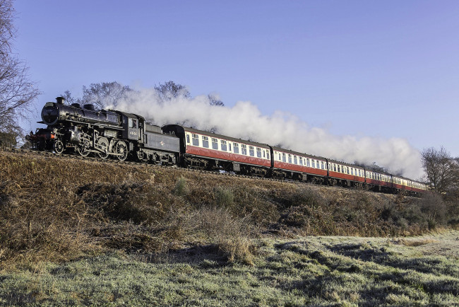 Обои картинки фото техника, паровозы, паровоз, рельсы, дорога, железная