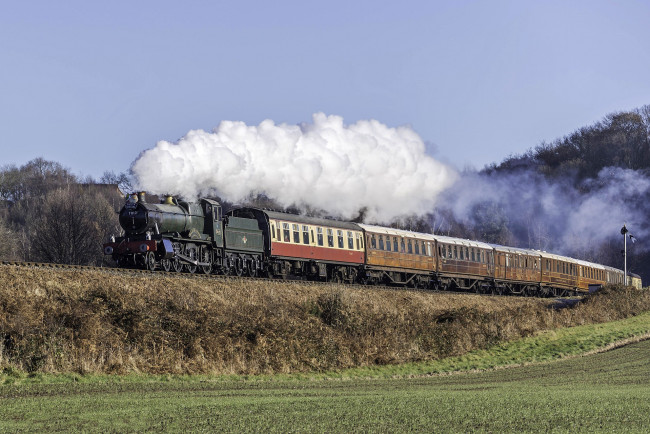 Обои картинки фото техника, паровозы, паровоз, рельсы, дорога, железная