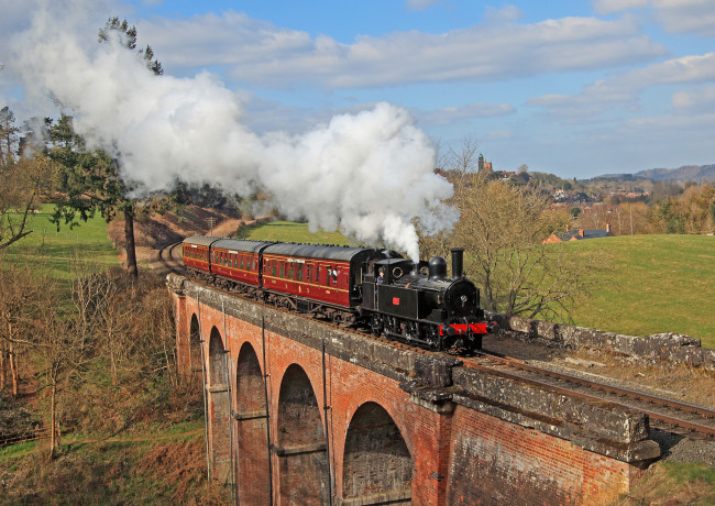 Обои картинки фото техника, паровозы, паровоз, рельсы, железная, дорога