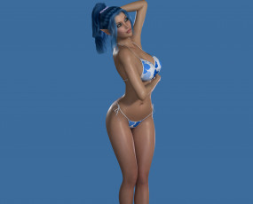 Картинка 3д+графика эльфы+ elves девушка фон эльф купальник