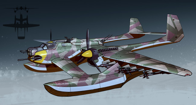 Обои картинки фото рисованное, авиация, полет, самолет