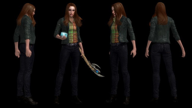 Обои картинки фото 3д графика, фантазия , fantasy, девушки, взгляд, фон