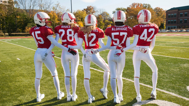 Обои картинки фото спорт, американский футбол, форма, газон, шлем, поле