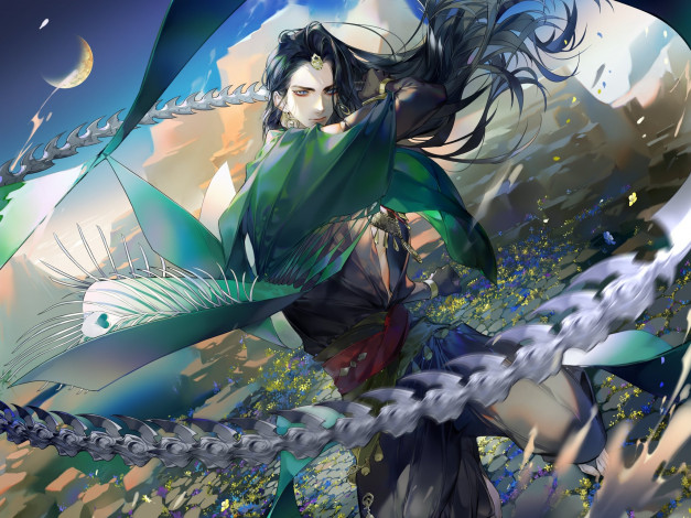 Обои картинки фото аниме, оружие,  техника,  технологии, парень, азия