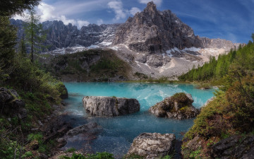 Картинка sorapis+lake italy природа реки озера sorapis lake