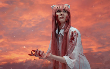 Картинка настя+лунная девушки -+креатив +косплей образ ушки рубашка кровь