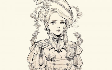 Картинка рисованное люди дама наряд шляпа