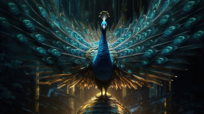Обои картинки фото рисованное, животные, павлин