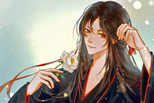 Обои картинки фото аниме, mo dao zu shi, вэй, усянь, цветок