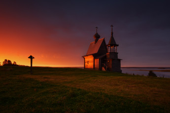 Картинка города -+православные+церкви +монастыри реликтовая русь кенозерье eвдокимов максим рoссия вeршининo цeркoвь закат