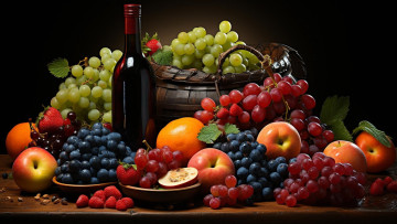 Картинка 3д+графика еда- food фрукты ягоды