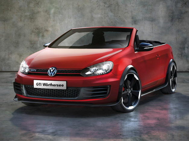 Обои картинки фото volkswagen, golf, gti, cabrio, concept, автомобили