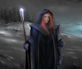 Картинка фэнтези маги +волшебники посох