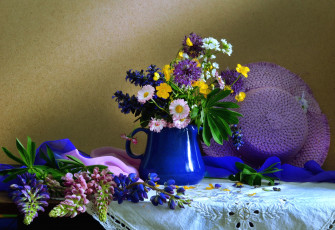 Картинка цветы разные+вместе люпин маргаритки