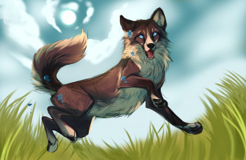 Картинка рисованные животные +собаки собака