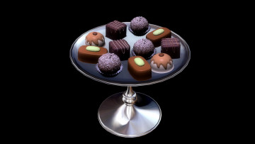 Картинка 3д+графика -другое поднос конфеты фон
