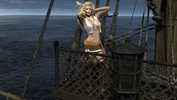Картинка riis+sexy 3д+графика people+ люди девушка взгляд корабль море