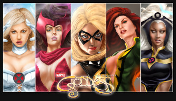 Картинка видео+игры goddess+alliance warbird jean grey-summers феникс storm scarlet witch emma frost ms marvel