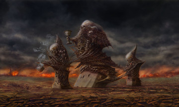 Картинка фэнтези нежить черепа сюрреализм