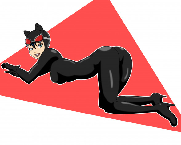 Обои картинки фото рисованные, люди, девушка, взгляд, кошка