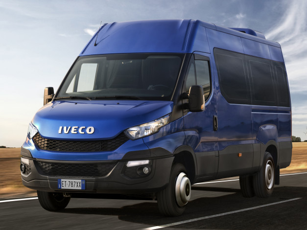 Обои картинки фото автомобили, iveco, синий, minibus, daily