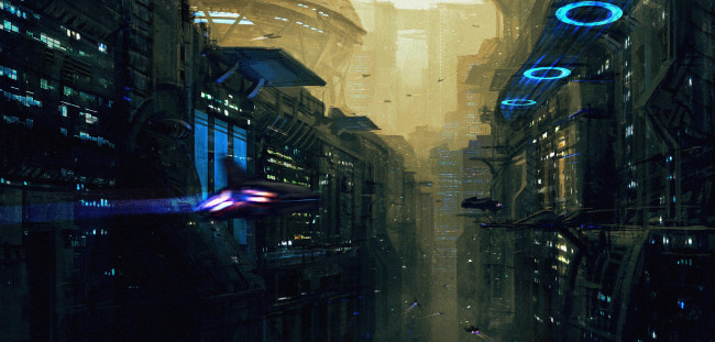 Обои картинки фото фэнтези, иные миры,  иные времена, аппараты, летательные, мегаполис, будущее, мир, иной