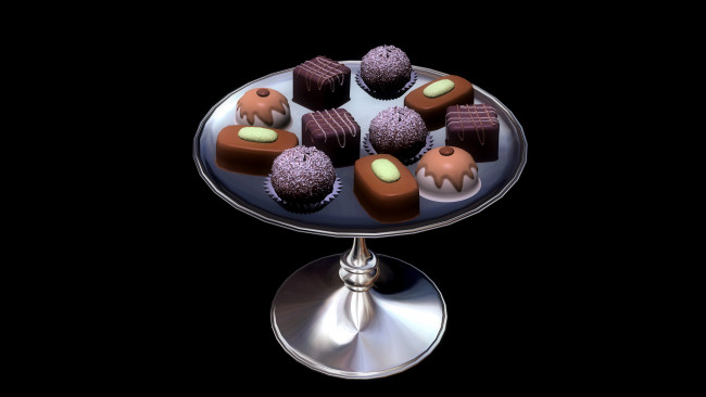 Обои картинки фото 3д графика, -другое, поднос, конфеты, фон