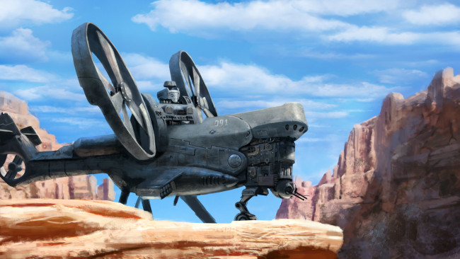 Обои картинки фото фэнтези, космические корабли,  звездолеты,  станции, транспорт, горы