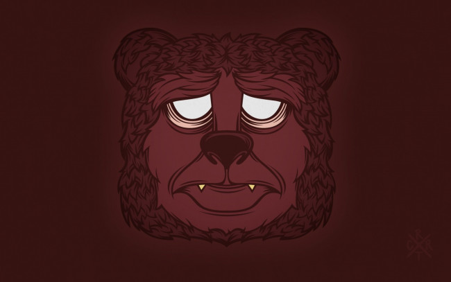 Обои картинки фото рисованные, минимализм, медведь, фон
