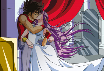 Картинка разное арты поцелуй волосы парень фон взгляд девушка