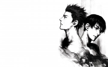 Картинка разное арты парни портреты чёрно-белый