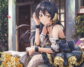 Картинка аниме love+live +school+idol+project девушка фон взгляд