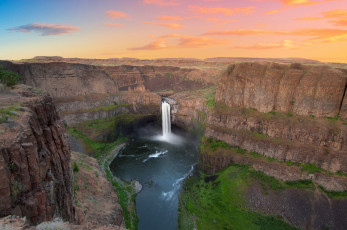 Картинка природа водопады лес река водопад