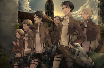 Картинка аниме shingeki+no+kyojin атака титанов