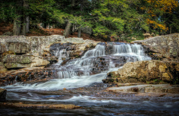 Картинка природа водопады лес река водопад