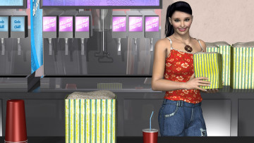 Картинка 3д+графика люди+ people фон девушка взгляд