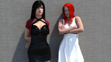 Картинка 3д+графика люди+ people фон взгляд девушки