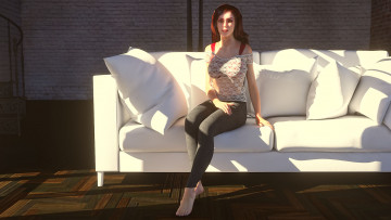 Картинка 3д+графика люди+ people взгляд девушка фон