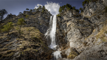 Картинка природа водопады лес река водопад